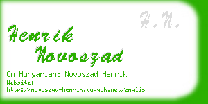 henrik novoszad business card